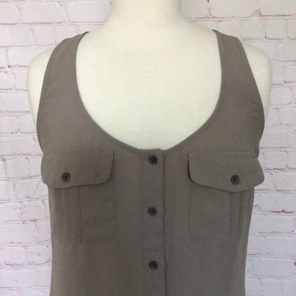 Maurices Taupe Button Down Sleeveless Top - Size Small - Picture 2 of 8